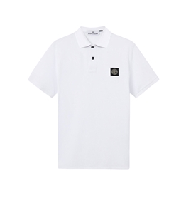 Stone Island - Polo - organic cotton piqu with stretch bianco