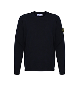 Stone Island - Maglie - micro stitch soft organic cotton blu navy