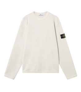 Stone Island - Felpe - mesh stitch organic cotton fleece avorio