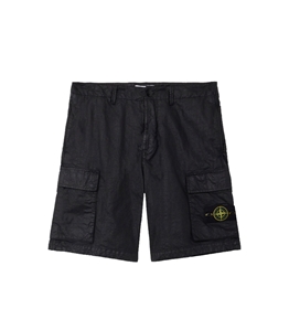 Stone Island - Shorts - organic-look nylon panama-tc nero