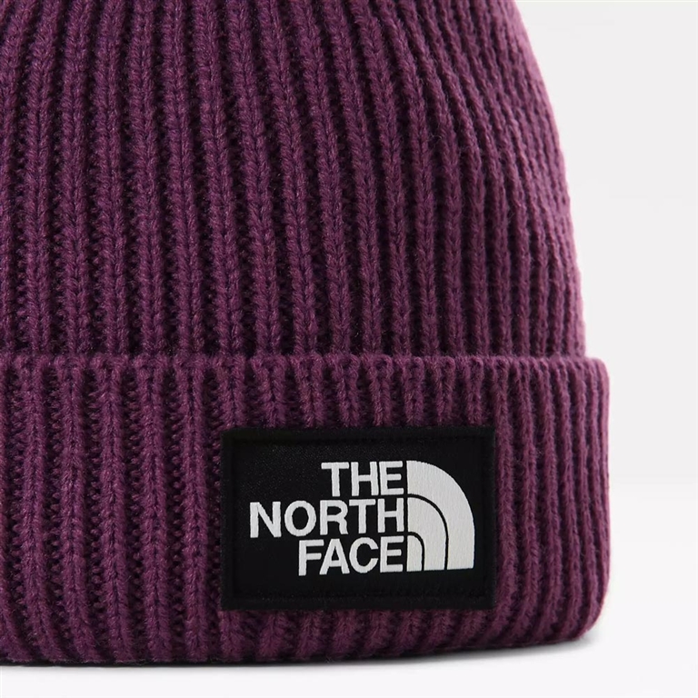 BERRETTO CON RISVOLTO CON LOGO TNF SU RIQUADRO VIOLA The North Face - Hats