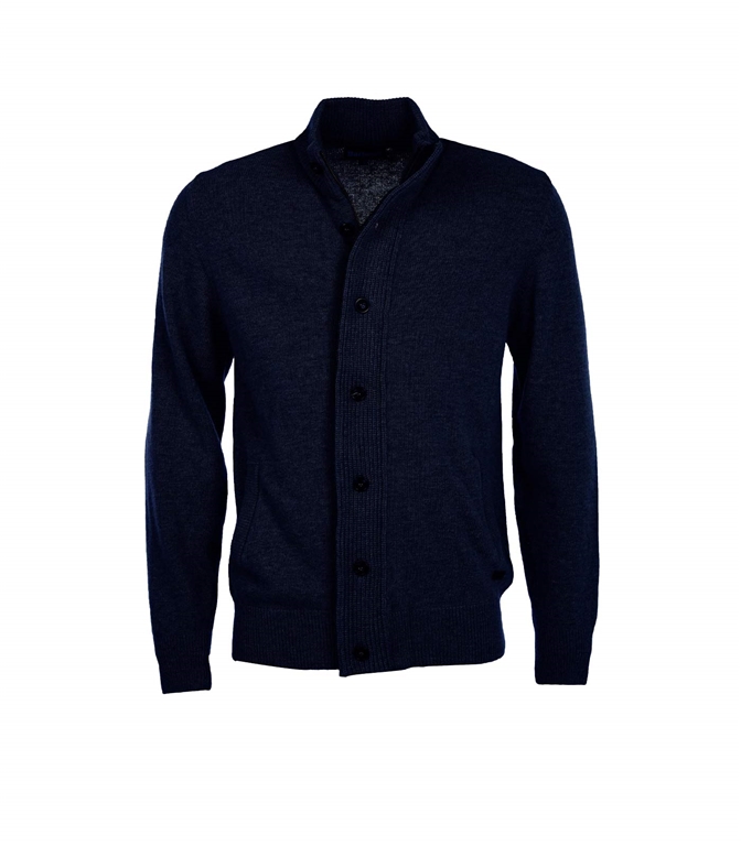 PATCH ZIP THRU SWEATER SEAWEED Barbour Knitwear