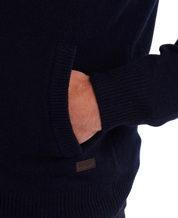 PATCH ZIP THRU SWEATER SEAWEED Barbour Knitwear