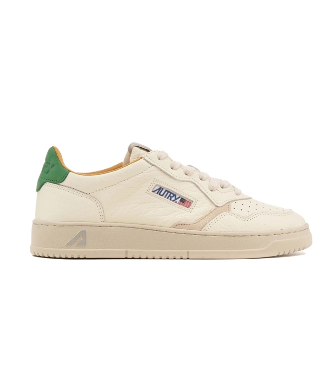 Autry - Scarpe - Sneakers - SNEAKER BASSE MEDALIST IN PELLE E CAMOSCIO BIANCO E VERDE