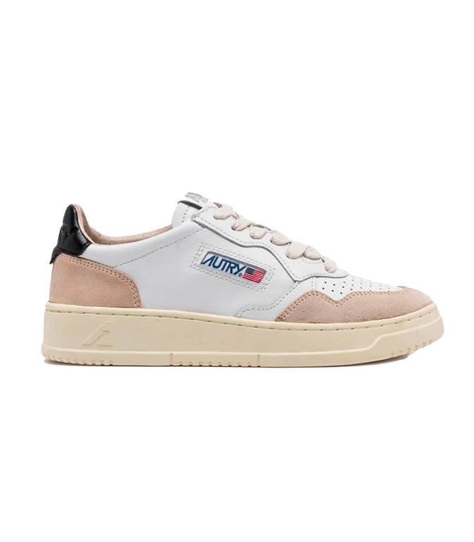 Autry - Footwear - LOW MEDALIST SNEAKERS IN BLACK AND BLACK SKIN AND BEIGE SUEDE