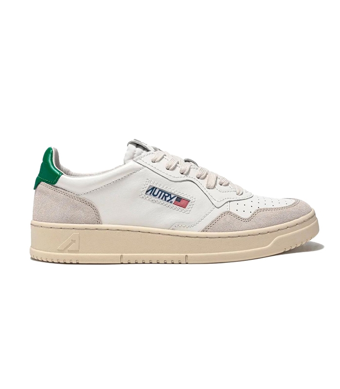 Autry - Scarpe - Sneakers - SNEAKERS MEDALIST LOW IN PELLE BIANCA E AMAZON E SUEDE BEIGE