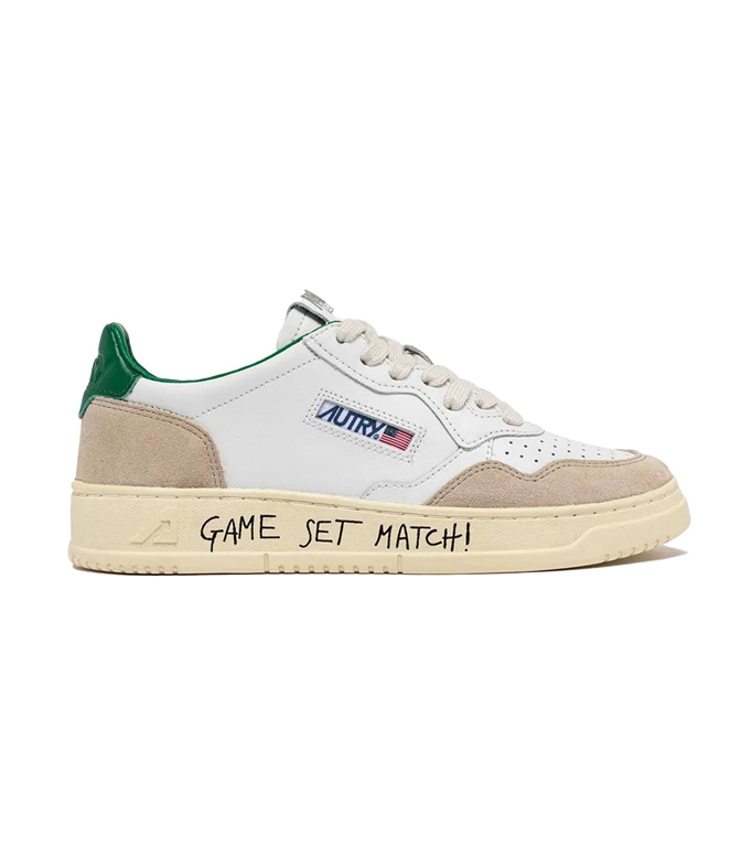 Autry - Scarpe - Sneakers - MEDALIST LOW IN PELLE BICOLOR E SUEDE CON LETTERING