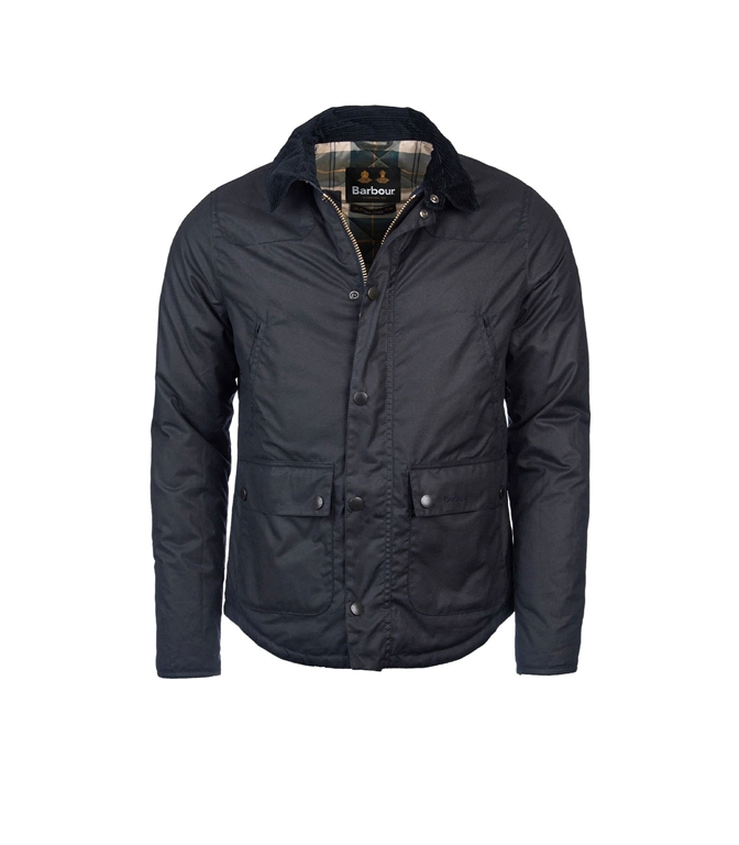 Barbour - Giubbotti - GIACCA IN COTONE CERATO REELIN NAVY BLUE