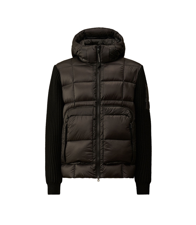 EXTRAFINE MERINO WOOL MIXED HOODED KNIT BLACK COMPANY Jackets
