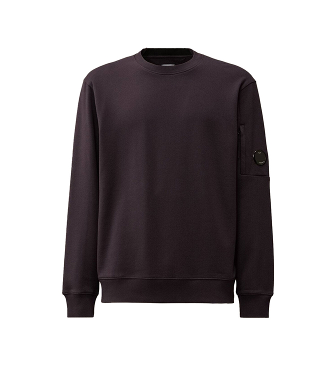C.P. COMPANY - Maglie - DIAGONAL RAISED FLEECE CREW NECK LENS SWEATSHIRT NIGHTSHADE – PURPLE