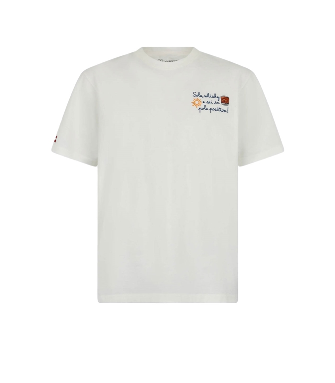 Mc2 Saint Barth - T-Shirt - T-SHIRT  IN COTONE PESANTE ARNOTT CON RICAMO SOLE, WHISKY E SEI IN POLE POSITION