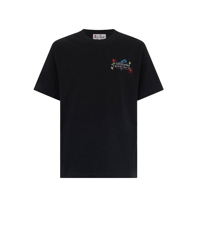 Mc2 Saint Barth - T-Shirt - T-SHIRT IN COTONE PESANTE ARNOTT CON RICAMO A CAPODANNO FACCIO DANNO