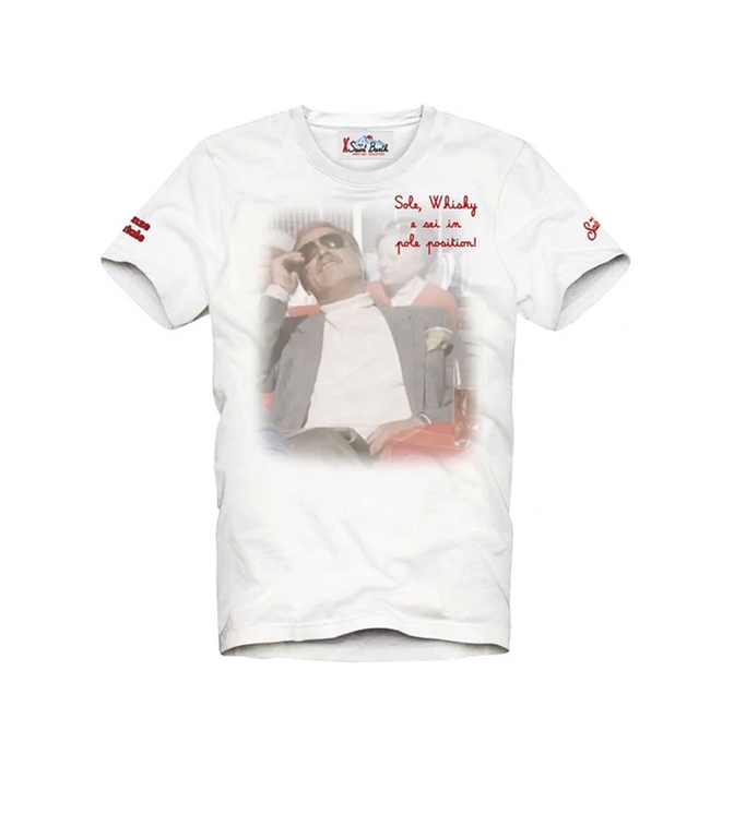 Mc2 Saint Barth - T-Shirt - T-SHIRT IN COTONE ARNOTT CON RICAMO CON SOLE, WHISKY