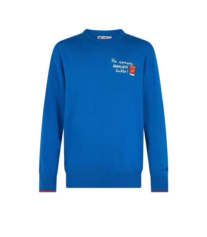 Mc2 Saint Barth - Maglie - MAGLIA SKI BLUE HERON CON RICAMO HO SEMPRE SBAGLIATO TUTTO