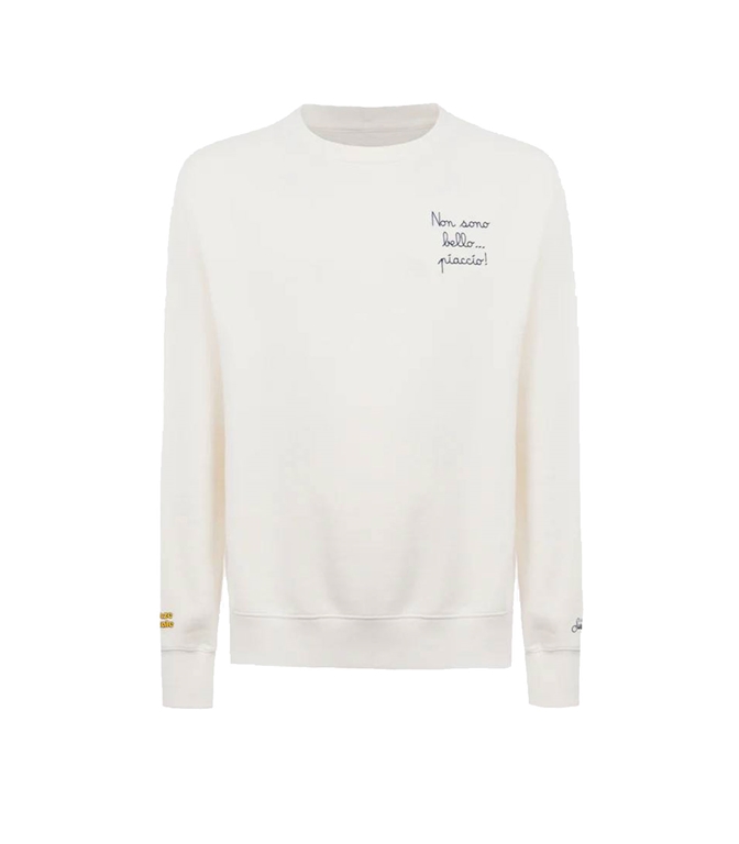 Mc2 Saint Barth - Knitwear - SOHO T-SHIRT WITH WORDS I'M NOT BEAUTIFUL I LIKE IT WHITE