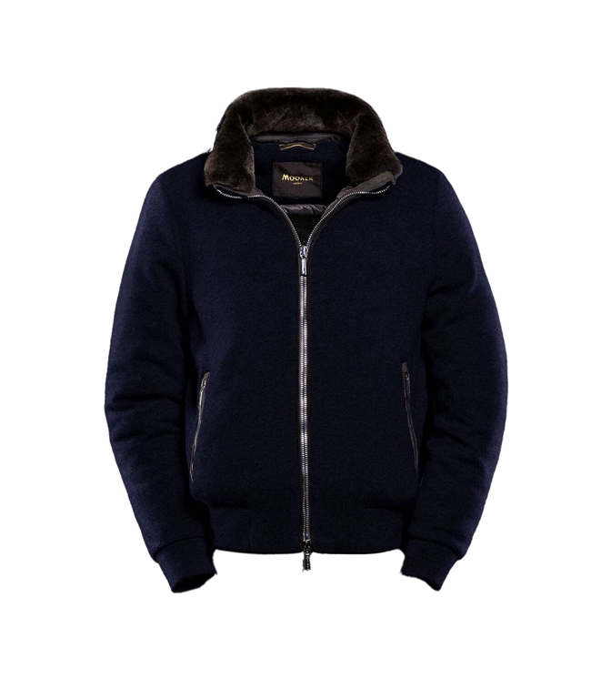 MoORER - Giubbotti - BELLATI BOMBER BLOUSON LISCIO BLU NAVY