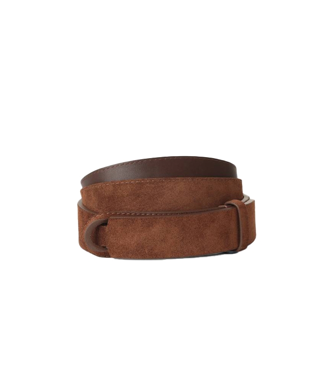 Orciani - Cinture - CINTURA NOBUCKLE SUEDE IN CAMOSCIO MARRONE BRUCIATO