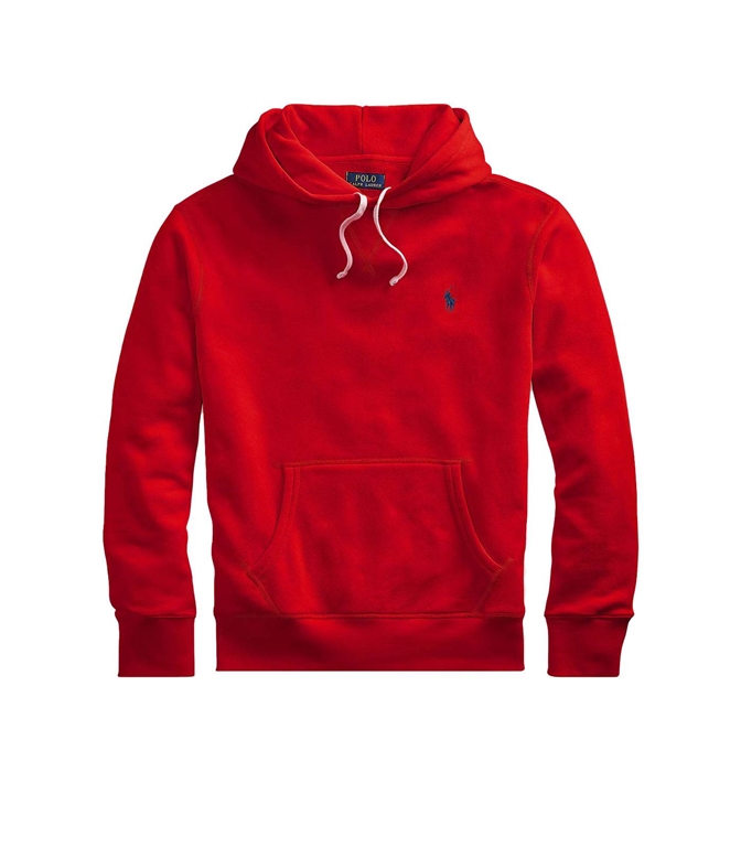 POLO RALPH LAUREN - Maglie - FELPA CON CAPPUCCIO ROSSO