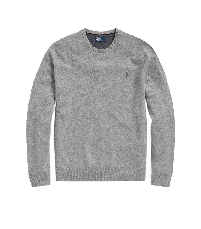 POLO RALPH LAUREN - Knitwear - WOOL CREW NECK SWEATER IN MELANGE GREY