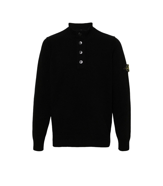 Stone Island - Maglie - MAGLIONE CON APPLICAZIONE COMPASS BLACK