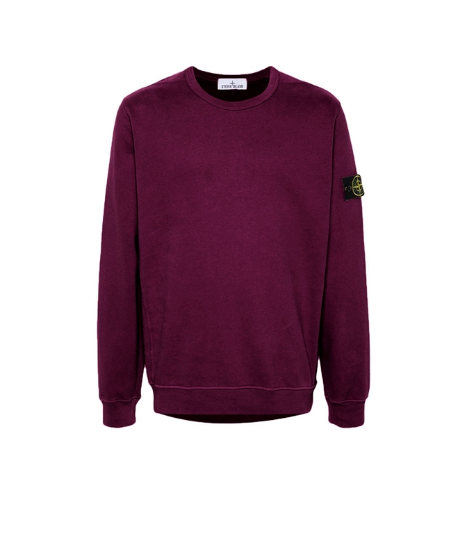 Stone Island - Sweatshirt - SWEATSHIRT WITH COMPASS DARK BURGUNDY APPLICATION