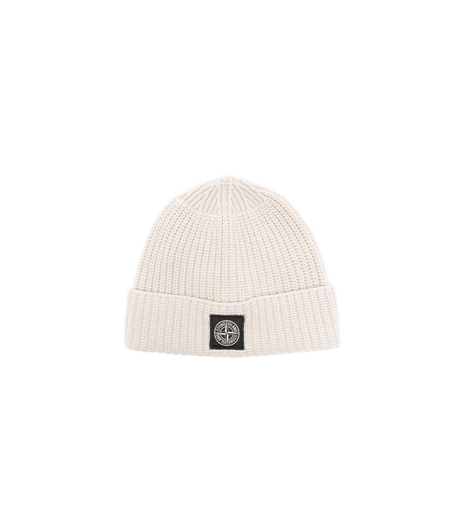 Stone Island - Cappelli - BERRETTO IN LANA VERGINE CON APPLICAZIONE COMPASS PLASTER
