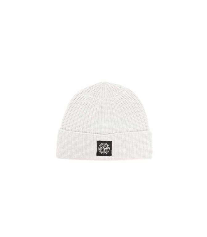 Stone Island - Cappelli - BERRETTO IN LANA VERGINE CON APPLICAZIONE COMPASS NATURALE