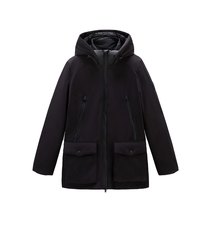 Woolrich - Giubbotti - PARKA IN TECH SOFTSHELL BLACK