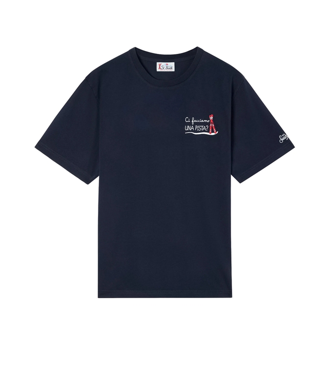 Mc2 Saint Barth - T-Shirt - T-SHIRT ARNOTT BLU NAVY IN COTONE CON RICAMO CI FACCIAMO UNA PISTA