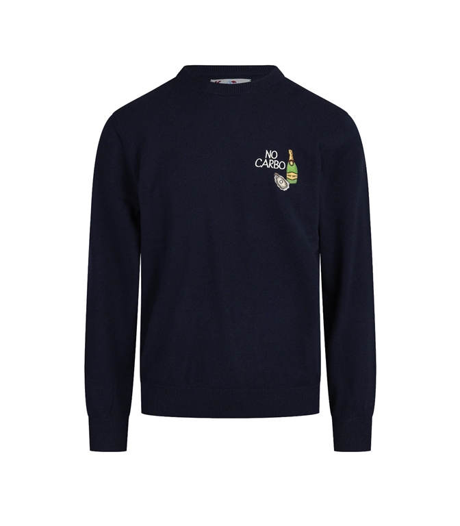 Mc2 Saint Barth - Maglie - MAGLIONE HERON LIGHT EMBRY BLU NAVY CON RICAMO NO CARBO