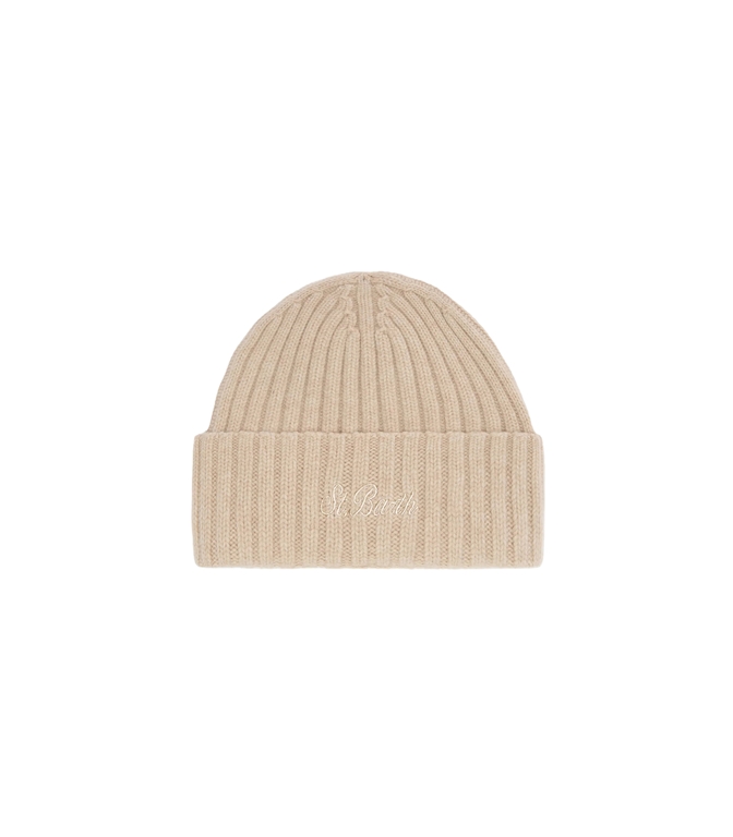 Mc2 Saint Barth - Cappelli - BERRETTO WENGEN BEIGE IN LANA CON RICAMO LOGO