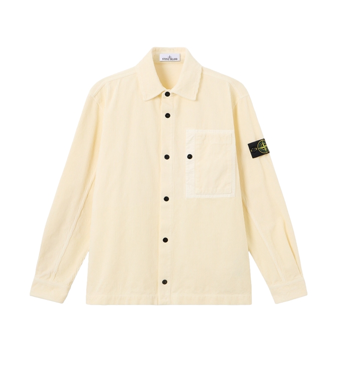 Stone Island - Camicie - ORGANIC COTTON CORDUROY 800 AVORIO