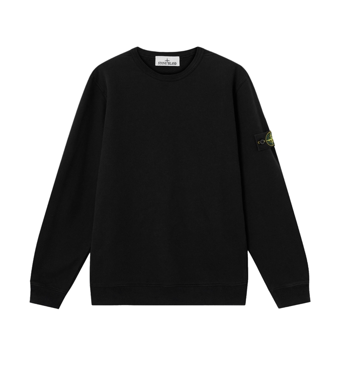 Stone Island - Felpe - BRUSHED ORGANIC COTTON FLEECE NERO