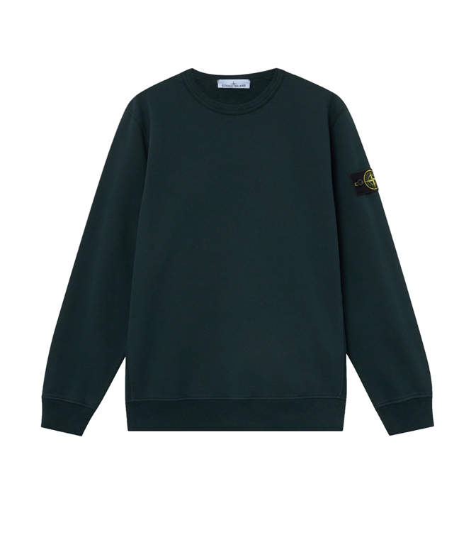 Stone Island - Felpe - BRUSHED ORGANIC COTTON FLEECE VERDE SCURO