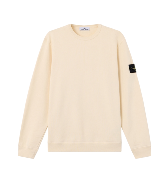 Stone Island - Felpe - BRUSHED ORGANIC COTTON FLEECE AVORIO