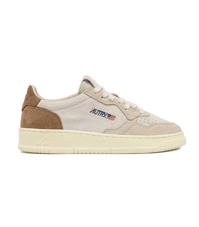 MEDALIST LOW TRICOLOR IN SUEDE COLOR SAND AND CIGAR Autry Footwear