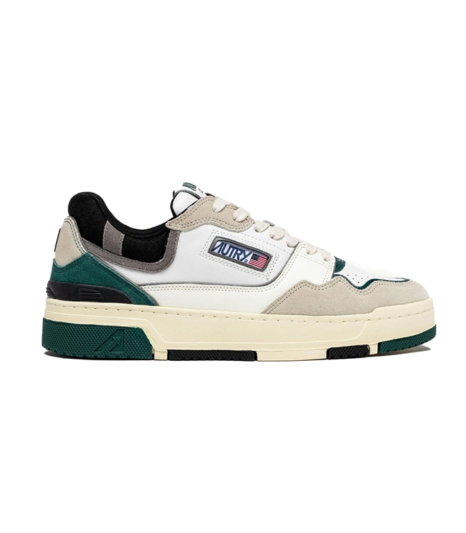 Autry - Footwear - CLC LOW IN SUEDE AND LEATHER IN WHITE AND FOREST
