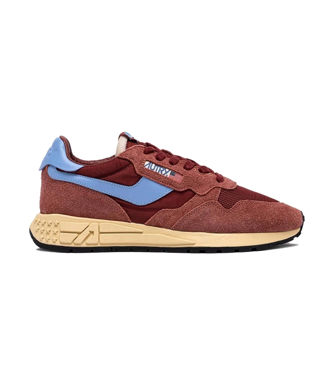 Autry - Footwear - REELWIND LOW IN NYLON SUEDE AND LEATHER HOT SAUCE AND DELLA ROBBIA BLUE