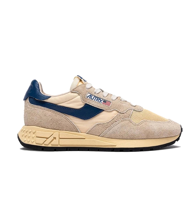 Autry - Footwear - REELWIND LOW IN NYLON SUEDE AND ECRU' AND ENSIGN BLUE LEATHER