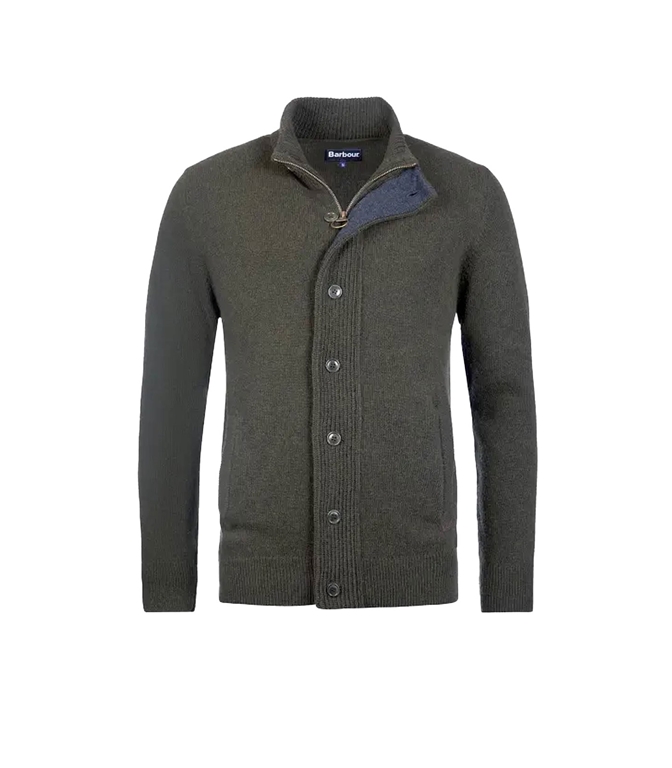 Barbour - Knitwear - ZIP PATCH SWEATER SEAWEED