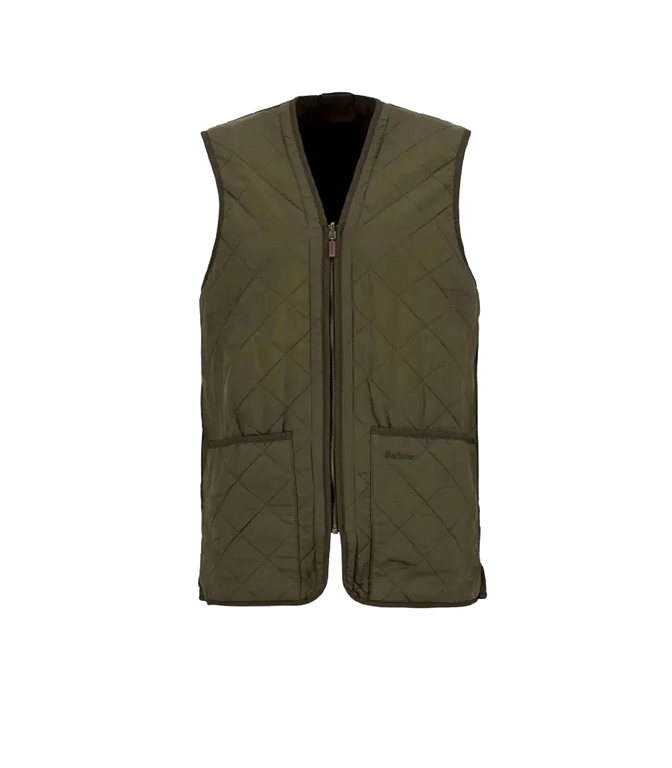 Barbour - Gilet - QUILTED/LINING VEST WITH POLARQUILT OLIVE ZIP