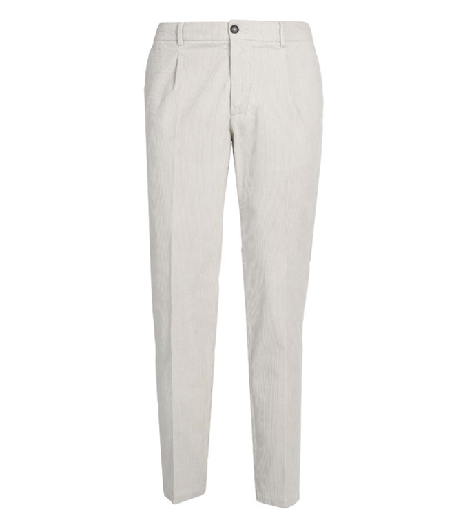 Be Able - Pantaloni - PANTALONE RICCARDO VELLUTO CON ELASTICO BIANCO