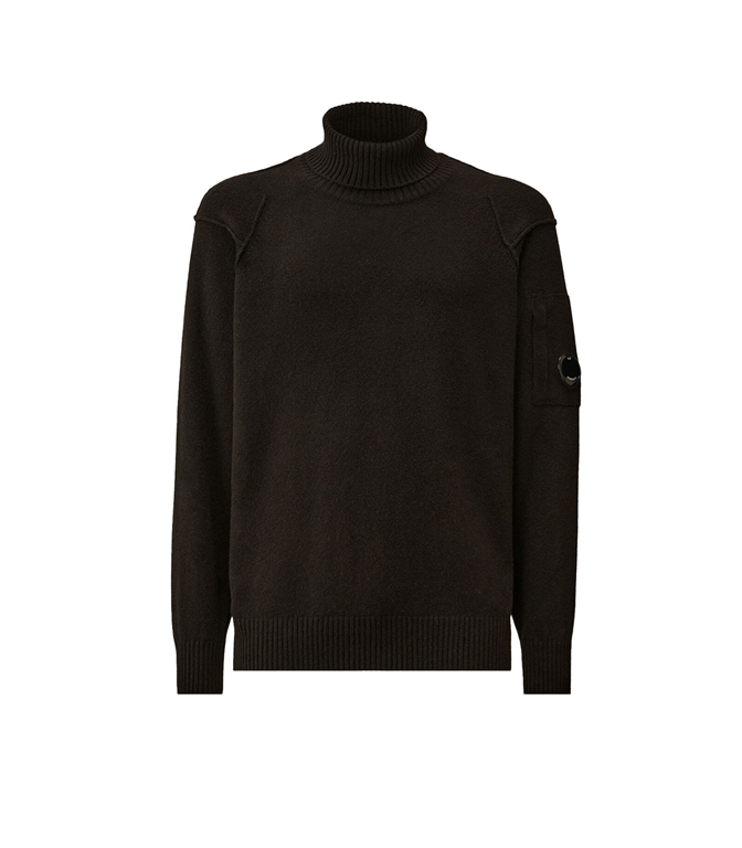 C.P. COMPANY - Maglie - LAMBSWOOL GRS TURTLENECK SWEATER BLACK