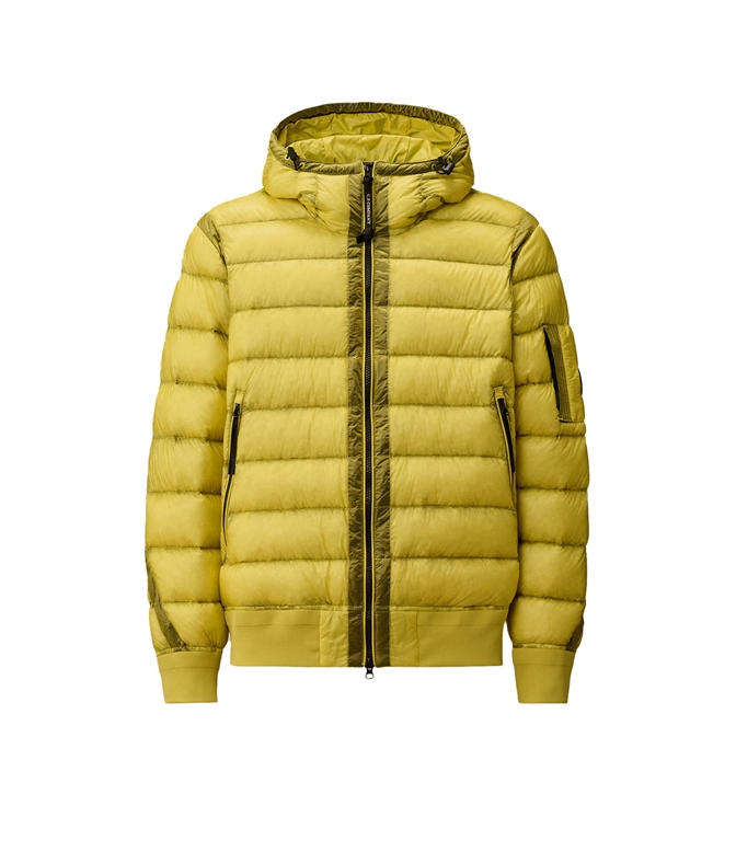 C.P. COMPANY - Jackets - D.D. SHELL HOODED DOWN JACKET GREEN SHEEN YELLOW