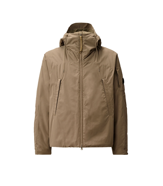 C.P. COMPANY - Jackets - PRO-TEK HOODED PADDED JACKET FUNGI GRAY