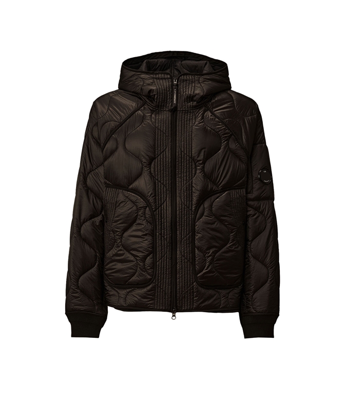 C.P. COMPANY - Jackets - LINER HOODED PADDED JACKET BLACK