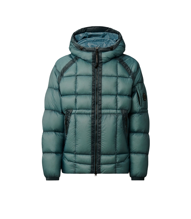 C.P. COMPANY - Jackets - D.D. SHELL HOODED DOWN JACKET AEGEAN BLUE