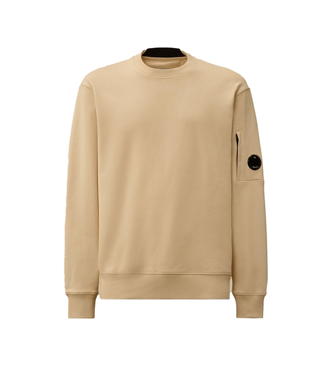 C.P. COMPANY - Sweatshirt - DIAGONAL RAISED FLEECE CREWNECK LENS SWEATSHIRT PISTACIOHIO SHELL BEIGE