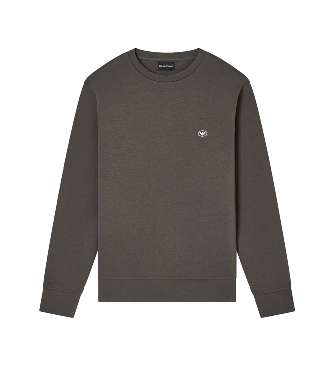 Emporio Armani - Felpe - FELPA IN DOUBLE JERSEY CON MICRO PATCH LOGO BLACK INK