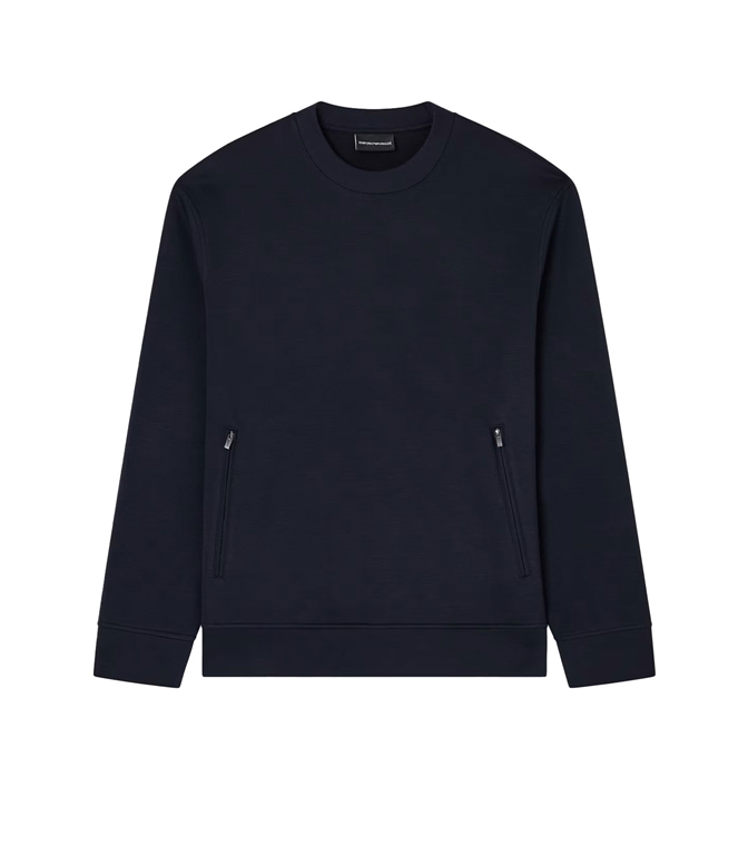 Emporio Armani - Felpe - FELPA IN DOUBLE JERSEY TRAVEL ESSENTIAL BLU NAVY